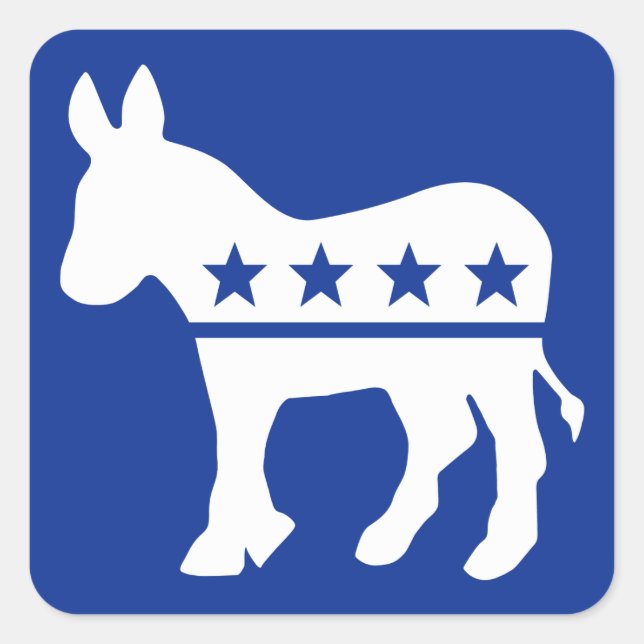 Adesivo Quadrado Democrata Donkey Square Sticker (Frente)