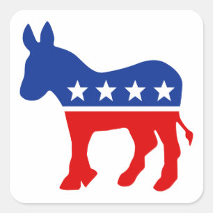 Adesivo Quadrado Democrata Donkey Square Sticker