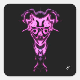 Adesivo Quadrado Demônio do busto do submundo v0.1