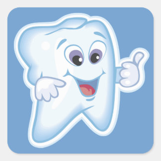 Adesivo Quadrado Dente feliz saudável