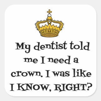 ADESIVO QUADRADO DENTISTA CROWN