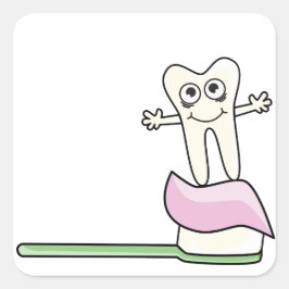 Adesivo Quadrado Dentista de Crianças Bonitas