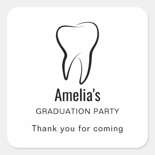 Adesivo Quadrado Dentista dentária Dentista Clínica Médica (Frente)