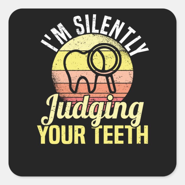 Adesivo Quadrado Dentista Profissão dentária Dental Tecnicista (Frente)