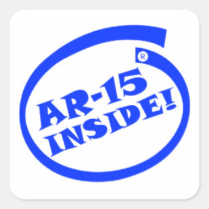 Adesivo Quadrado DENTRO AR-15! - Vinheta para janelas/para-choques
