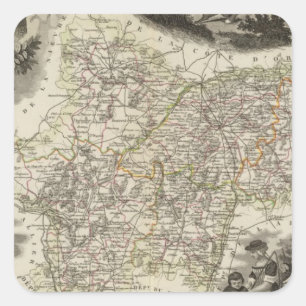 Adesivo Quadrado Departamento de Saone et Loire