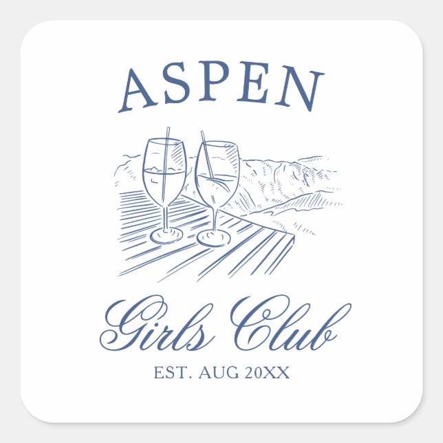 Adesivo Quadrado Depois do Esqui Com a Noiva para ser Fim de Semana (Frente)