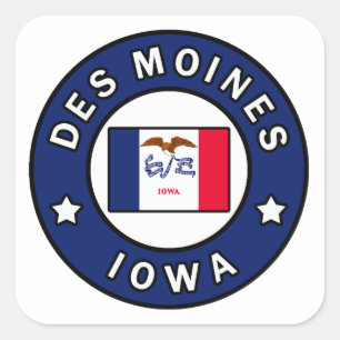 Adesivo Quadrado Des Moines Iowa