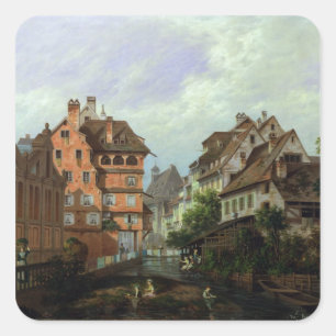 Adesivo Quadrado DES Tanneurs da rua, Colmar, 1875