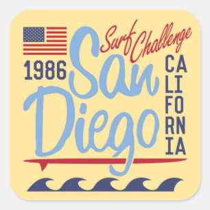 Adesivo Quadrado Desafio do Surf San Diego de 1986