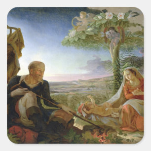 Adesivo Quadrado Descanse no vôo em Egipto, 1805-6