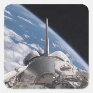 Adesivo Quadrado Descoberta do vaivém espacial backdropped pela