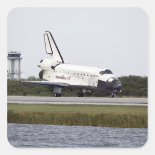 Adesivo Quadrado Descoberta do vaivém espacial na pista de