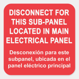 Adesivo Quadrado Desconexão para Subpainel Localizado no Painel Pri
