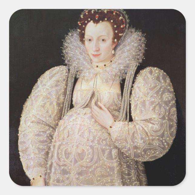 Adesivo Quadrado Desconhecida Lady, c.1595-1600 (Frente)