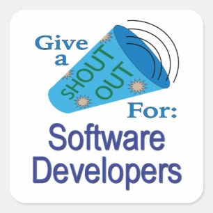 Adesivo Quadrado Descubra os desenvolvedores de software