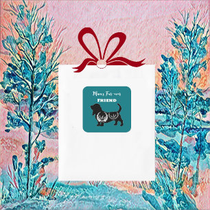 Adesivo Quadrado Desdecorativa da Flora Folclórica de Cachorros par