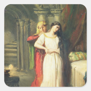 Adesivo Quadrado Desdemona que aposenta-se a sua cama, 1849