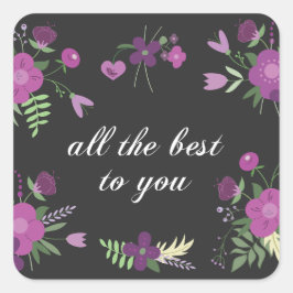 Adesivo Quadrado Desejos de Bem Inspiração Floral