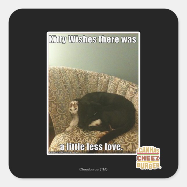 Adesivo Quadrado Desejos do gatinho (Frente)