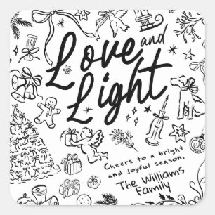 Adesivo Quadrado Desenhar de mão Natal