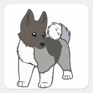 Adesivo Quadrado desenho animado de akita