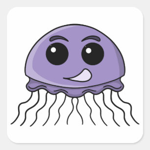 Adesivo Quadrado Desenho animado Lilac Jellyfriend