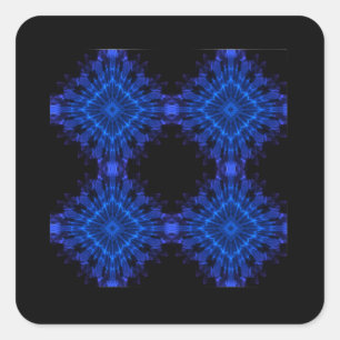 Adesivo Quadrado Desenho Blue Incendia de Quatro Cubos Estrela Azul