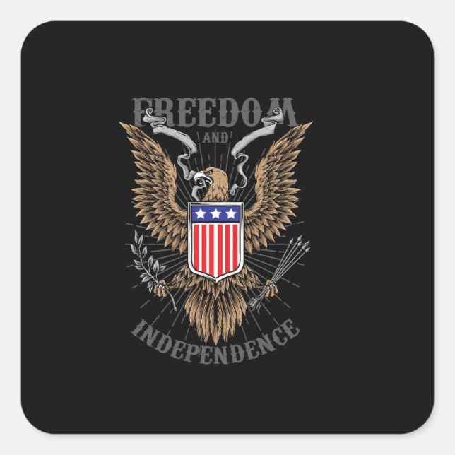 Adesivo Quadrado desenho da águia americana (Frente)