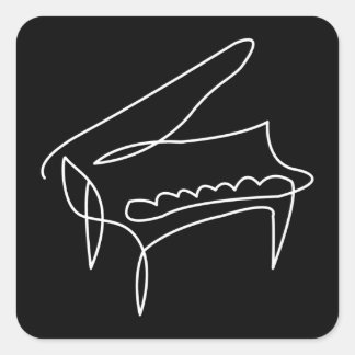 Adesivo Quadrado Desenho da Linha de Solteiro Piano Grande Piano