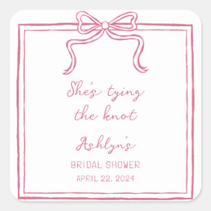 Adesivo Quadrado Desenho de Mão Rosa Ela é Casando.