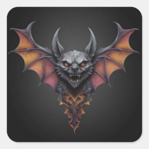 Adesivo Quadrado Desenho De Tinta Assustadora,