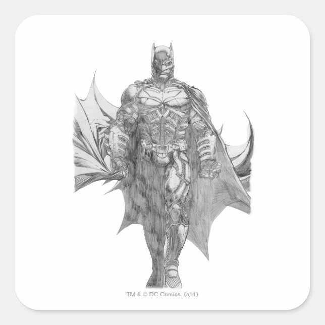 Adesivo Quadrado Desenho em Pé de Batman (Frente)