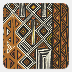 Adesivo Quadrado Desenho Tribal Africano Kuba