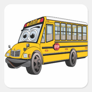 Adesivo Quadrado Desenhos animados 2017 do auto escolar