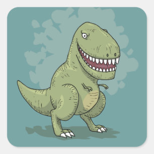 Adesivo Quadrado Desenhos animados do dinossauro T Rex