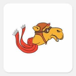 Adesivo Quadrado Desenhos animados do lenço dos óculos de proteç