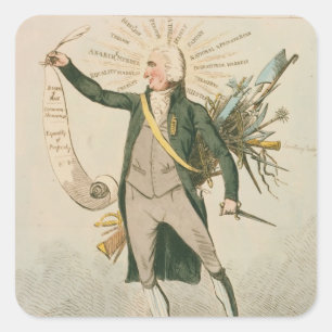 Adesivo Quadrado Desenhos animados políticos de Thomas Paine