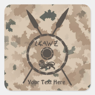 Adesivo Quadrado Desert Maccabee Shield E Spears