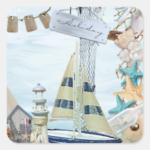 Adesivo Quadrado Design 4 da Série Náutica 