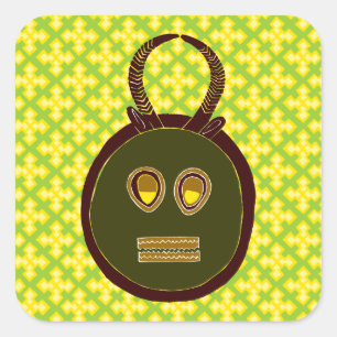 Adesivo Quadrado Design africano #5 @ Stylnic