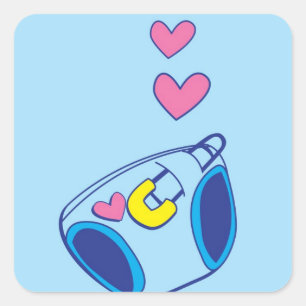 Adesivo Quadrado Design bonito da fralda do bebê azul dos