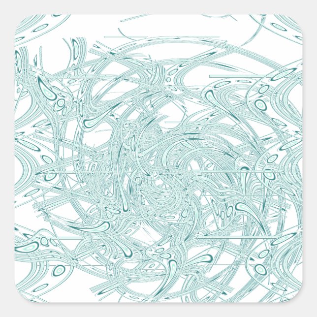 Adesivo Quadrado Design claro verde branco (Frente)