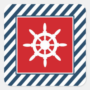 Adesivo Quadrado Design com tema náutico