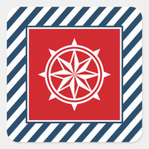 Adesivo Quadrado Design com tema náutico