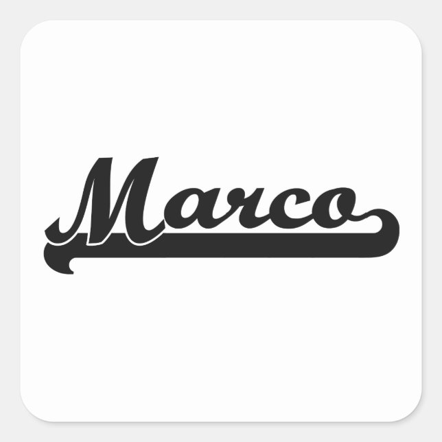 Adesivo Quadrado Design conhecido retro clássico de Marco (Frente)