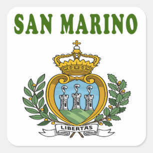 Adesivo Quadrado Design da brasão de Sam Marino América