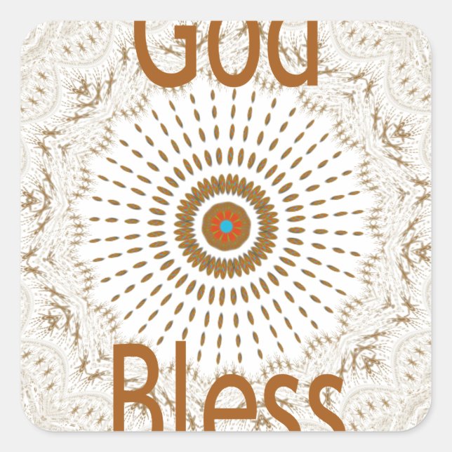 Adesivo Quadrado Design de arte tradicional africana (Frente)