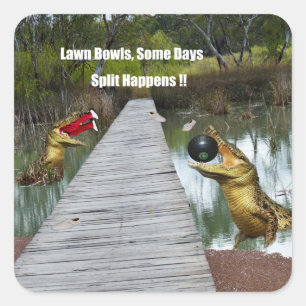 Adesivo Quadrado Design de Bolinhos de Lâmpadas Australianas Engraç
