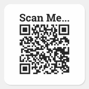 Adesivo Quadrado Design de Código QR para Digitalização por Tele